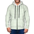 thumbnail image 1 of Kdxio Pistachio Green Checkboard Print Men Hoodies Casual Hoodies for Men with Zip Pockets Full Zip Long Sleeve Sweatshirt Sports Hooded Jacket-X-Large, 1 of 5