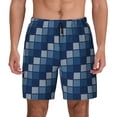 thumbnail image 1 of Kdxio Pixel Grid Print Men's Swim Trunks with Compression Liner 7 Inch Inseam Quick Dry Swim Shorts, 1 of 7
