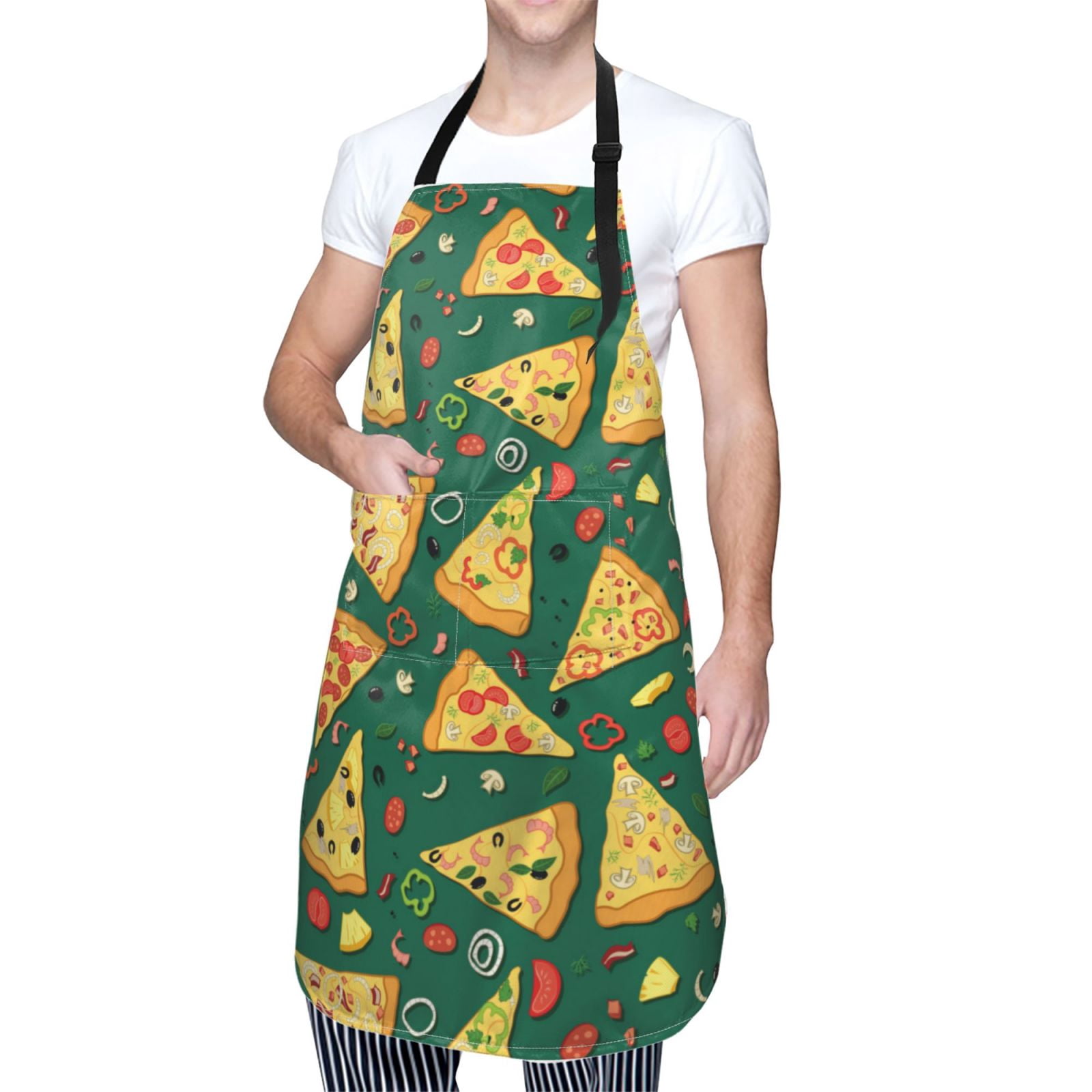 Kdxio Pizza Apron with Pockets Adjustable Kitchen Aprons for Men Women Waterproof Aprons for Cooking,Drawing,Crafting, Baking Household Cleaning