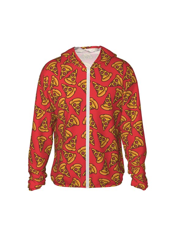 Pizza Cartoon Print Women Men Sun Protection UPF 50+ Jackets Zip Up Long Sleeve Hoodie Hiking Lightweight with Pockets