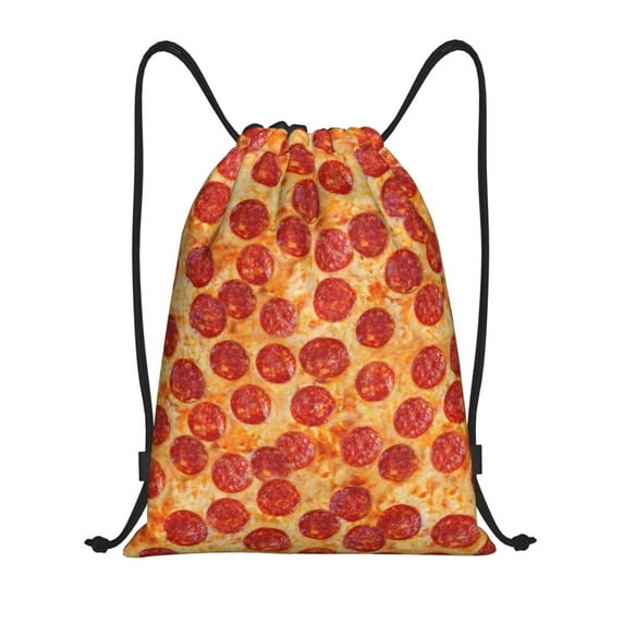 Kdxio Pizza Print Drawstring Backpack Bag,Waterproof Draw String Back Sack, Gym Drawstring Bags Swim Bag For Unisex