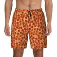thumbnail image 1 of Kdxio Pizza Print Men'S Swim Trunks With Compression Liner 7 Inch Inseam Quick Dry Swim Shorts, 1 of 7