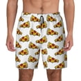 thumbnail image 1 of Kdxio Pizza Print Men's Swim Trunks with Compression Liner 7 Inch Inseam Quick Dry Swim Shorts, 1 of 7