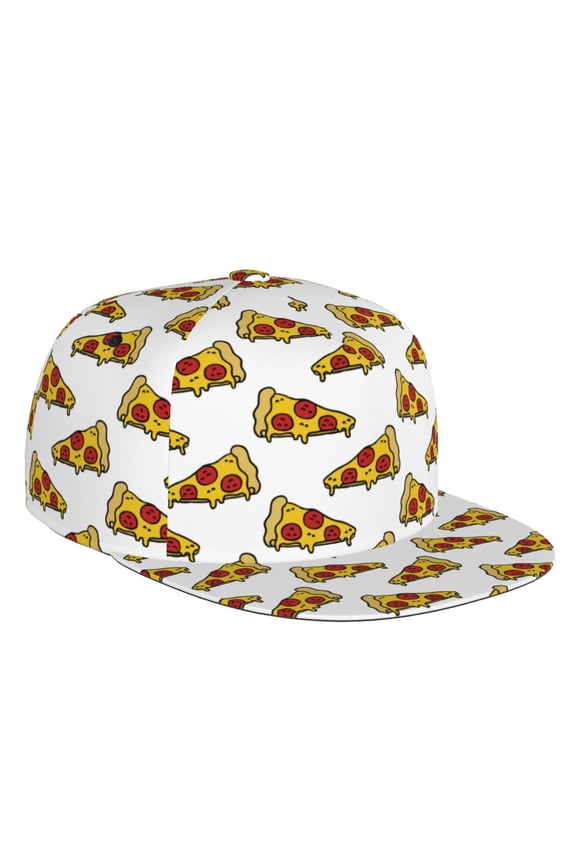 Pizza Print Snapback Hat for Men Women,Adjustable Baseball Cap