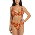 thumbnail image 1 of Kdxio Pizza Print Women's 2 Piece High Waisted Wrap Spaghetti Strap Summer Swimsuit Bikini Set-Small, 1 of 7