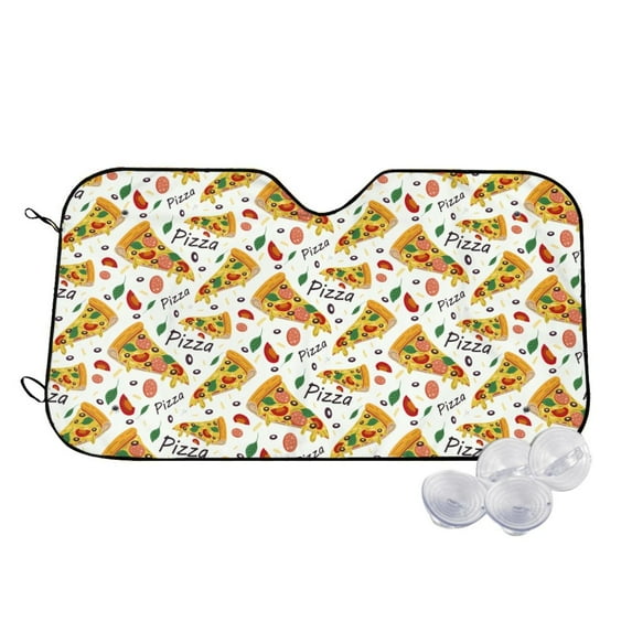 Kdxio Pizza Slices Print Windshield Sun Shade,UV Rays and Sun Heat Protection,Sunshade for Car Windshield,Car Shade Front Windshield - Small