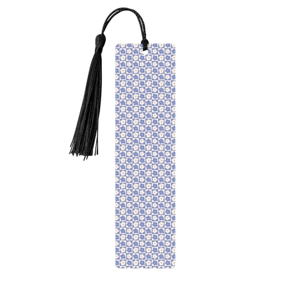 Kdxio Plaid Flowers Print Metal Tassel Bookmarks,Perfect Gift for Art Lovers and Bookworms Metal Bookmarks for Women