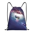 thumbnail image 1 of Kdxio Planets Stars And Galaxies Print Drawstring Backpack Bag,Waterproof Draw String Back Sack, Gym Drawstring Bags Swim Bag For Unisex, 1 of 5