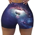 thumbnail image 1 of Kdxio Planets Stars And Galaxies Print Workout Shorts for Women Seamless Soft Smooth Gym Yoga Scrunch Active Shorts, 1 of 5