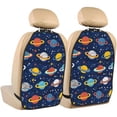 thumbnail image 1 of Kdxio Planets and Stars Print 2 Pack Car Kick Mat Seat Cover Back Protector Mat with Pockets for Organizer Backseat Protector and Storage Anti Kick Pad for Vehicles, 1 of 9