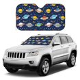 thumbnail image 1 of Kdxio Planets and Stars Print Windshield Sun Shade, Foldable Sun Blocker for Car,Truck,SUV Automotive Interior Sun Protection,Reflective Shade for Front Windshield(Medium), 1 of 7