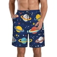 thumbnail image 1 of Kdxio Planets and Stars Pattern Mens Casual Shorts - Drawstring Summer Beach Sports Shorts for Men, 1 of 1
