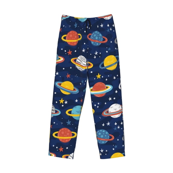 Kdxio Planets and Stars Print Men's Sleep Pajama Pant Lounge Pants with Pockets