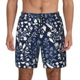 thumbnail image 1 of Kdxio Plant Print Men's Swim Trunks with Compression Liner 7 Inch Inseam Quick Dry Swim Shorts, 1 of 7