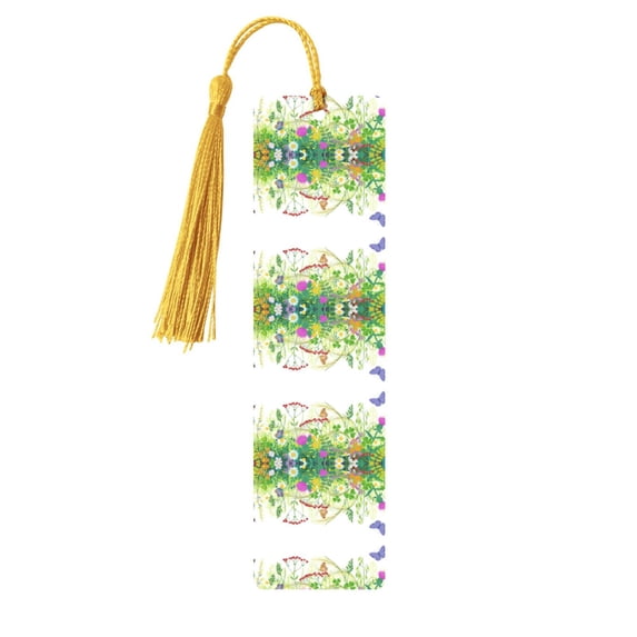 Kdxio Plants and Insects Print Metal Tassel Bookmarks,Perfect Gift for Art Lovers and Bookworms Metal Bookmarks for Women