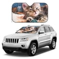 thumbnail image 1 of Kdxio Playful Cat Print Windshield Sun Shade, Foldable Sun Blocker for Car,Truck,SUV Automotive Interior Sun Protection,Reflective Shade for Front Windshield(Medium), 1 of 7