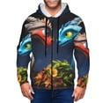 thumbnail image 1 of Kdxio Playful Colorful Dragons Flowers Print Men Hoodies Casual Hoodies for Men with Zip Pockets Full Zip Long Sleeve Sweatshirt Sports Hooded Jacket-XX-Large, 1 of 5