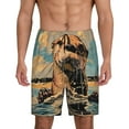 thumbnail image 1 of Kdxio Playful Otter Tropical Beach Print Mens Sleep Shorts Bottoms Soft Comfy Pajama Wear Pants with Drawstring Pockets, 1 of 5