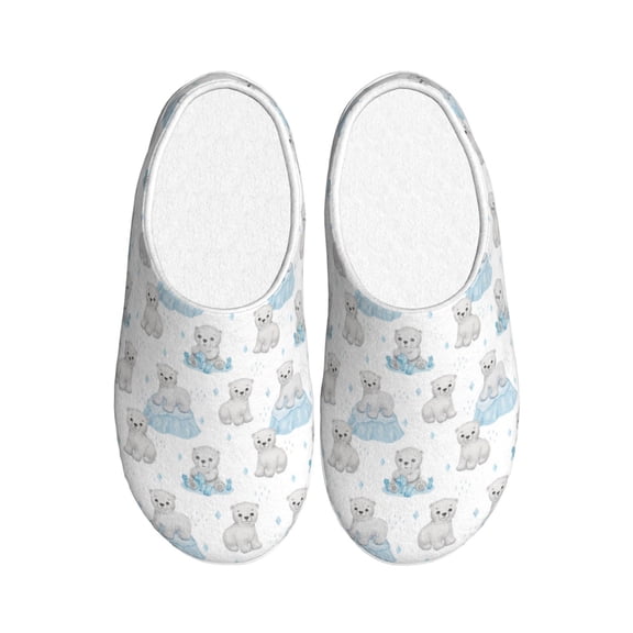 Kdxio Playful Polar Bear Pals Women's Men's Slippers Plush Slip-On House Slipper for Winter Indoor Soft Cushion Non-slip Fluffy Slides Slippers-13