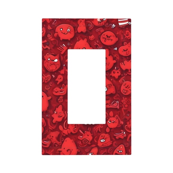 Kdxio Playful Red Cartoon Faces Decorator Light Switch or Receptacle Outlet Wall Plate Decorator Wall Plate Child Safe Outlet Cover-Style U
