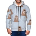 thumbnail image 1 of Kdxio Playful Walrus Wonders Print Men Hoodies Casual Hoodies for Men with Zip Pockets Full Zip Long Sleeve Sweatshirt Sports Hooded Jacket-Small, 1 of 5