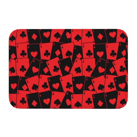 Kdxio Playing Cards,16" x 24", Non-Slip Front Door Mats,Outdoor Welcome Mat Washable