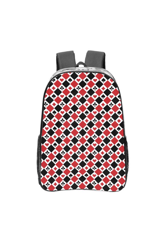 Playing Cards Clear Backpack, Transparent Bookbag for School for Women Men, Capacity Clear Bag for College, Travel