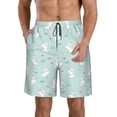 thumbnail image 1 of Kdxio Playing Rabbit Pattern Mens Casual Shorts - Drawstring Summer Beach Sports Shorts for Men, 1 of 9