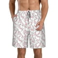 thumbnail image 1 of Kdxio Playing Rabbit Pattern Mens Casual Shorts - Drawstring Summer Beach Sports Shorts for Men, 1 of 9