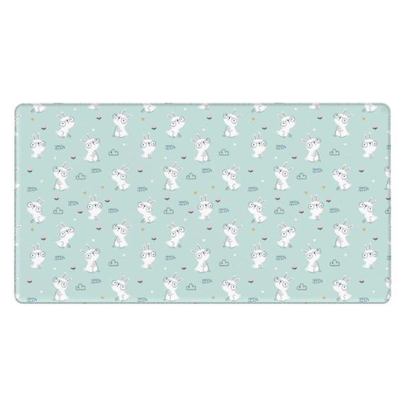 Kdxio Playing Rabbit Print Large Gaming Mouse Pad,Non-Slip Base,Water Resist Keyboard Pad for Gamer,Office & Home,29.5 x 15.8 in