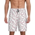 thumbnail image 1 of Kdxio Playing Rabbit Print Mens Sleep Shorts Bottoms Soft Comfy Pajama Wear Pants with Drawstring Pockets, 1 of 7
