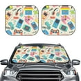thumbnail image 1 of Kdxio Playing Video Games Print 2-Piece Sun Shade Front Windshield - Foldable Car Front Window Sunshades For Most Sedans Suv Truck, 1 of 6
