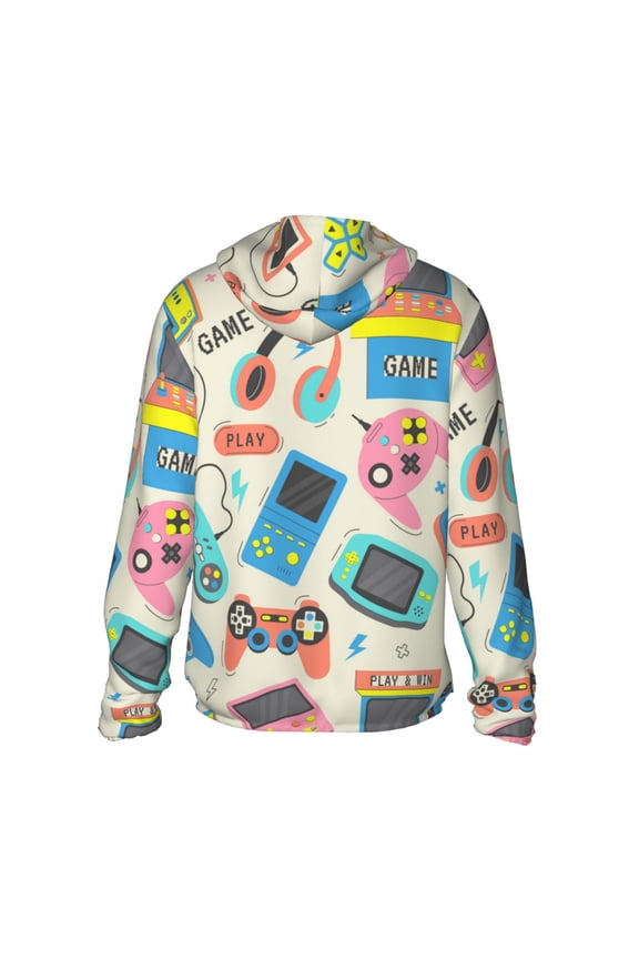 Playing Video Games Print Women Men Sun Protection UPF 50+ Jackets Zip Up Long Sleeve Hoodie Hiking Lightweight with Pockets