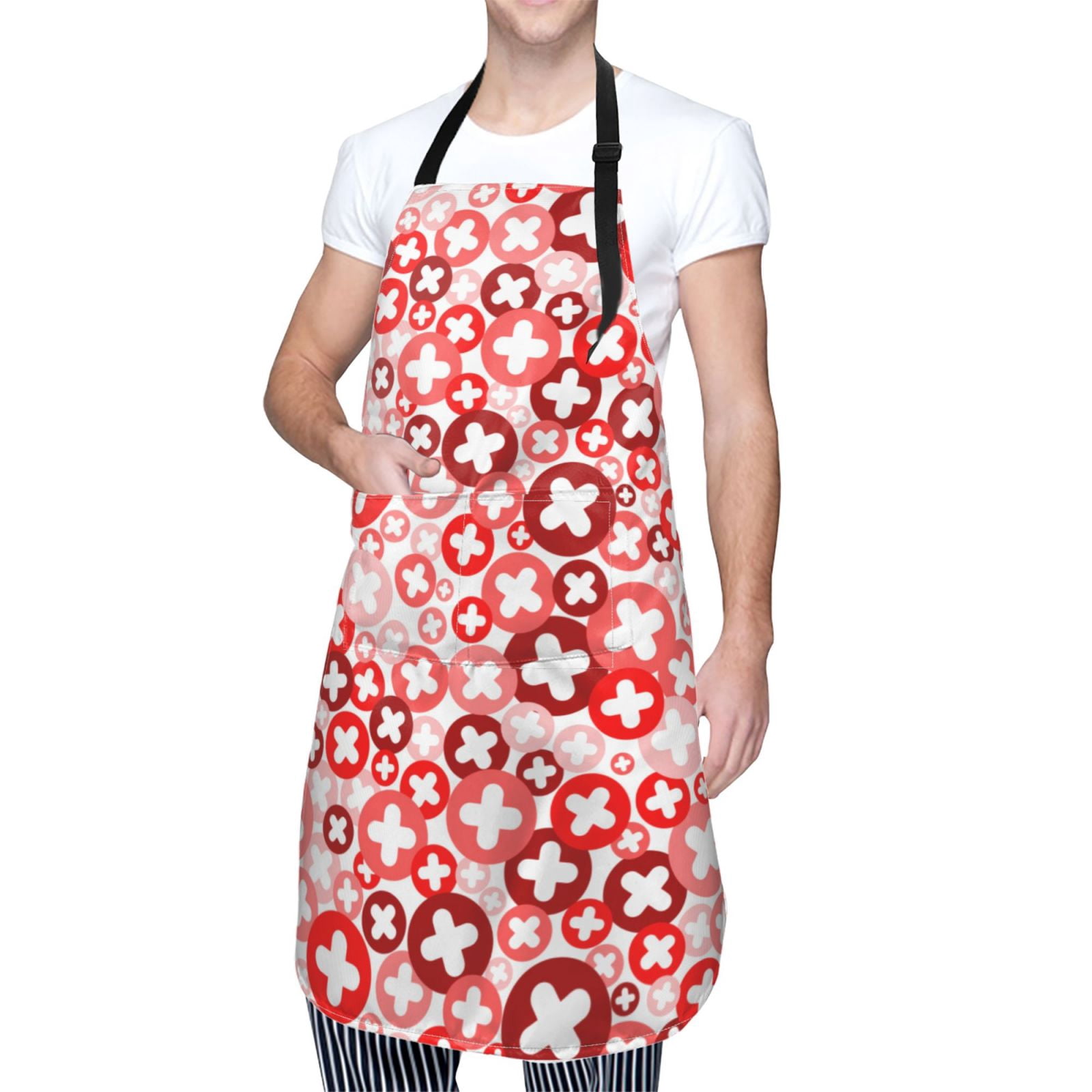 Kdxio Plus Cross Apron with Pockets Adjustable Kitchen Aprons for Men Women Waterproof Aprons for Cooking,Drawing,Crafting, Baking Household Cleaning