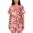 thumbnail image 1 of Kdxio Plus Cross Print Pajamas Sets for Women Short-Sleeved Pjs with Lounge Shorts Two Piece Sleepwear S-4XL, 1 of 5