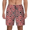 thumbnail image 1 of Kdxio Poker Print Men's Swim Trunks with Compression Liner 7 Inch Inseam Quick Dry Swim Shorts, 1 of 5