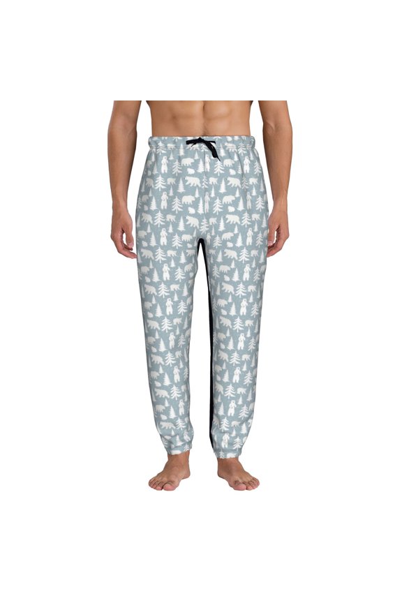 Polar Bears And Snowy Winter Pattern Joggers,Sweatpants for Men with Pockets-Small