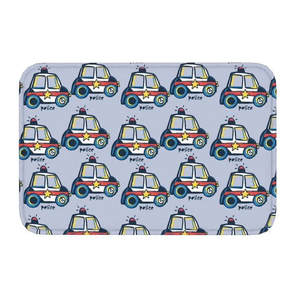 Kdxio Police Car,16" x 24", Non-Slip Front Door Mats,Outdoor Welcome Mat Washable
