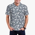 thumbnail image 1 of Kdxio Poodle Dog Print Men's Short Sleeve Polo Shirt,Midweight Men's Shirt, 1 of 6