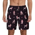 thumbnail image 1 of Kdxio Poodle Dog Print Men's Swim Trunks with Compression Liner 7 Inch Inseam Quick Dry Swim Shorts, 1 of 7