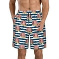 thumbnail image 1 of Kdxio Popcorn On Blue Lines Pattern Mens Casual Shorts - Drawstring Summer Beach Sports Shorts for Men, 1 of 9