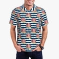 thumbnail image 1 of Kdxio Popcorn On Blue Lines Print Men's Short Sleeve Polo Shirt,Midweight Men's Shirt, 1 of 6