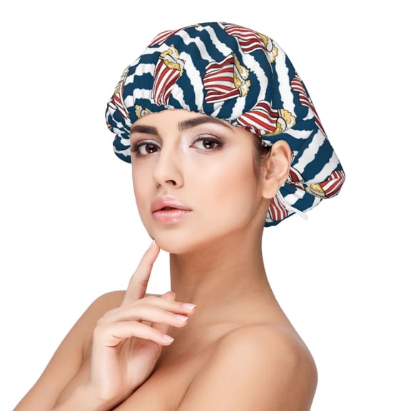 Kdxio Popcorn Pattern Satin Bonnet Silk Bonnet Hair Bonnet for Sleeping Hair Bonnets for Women Curly Natural Hair