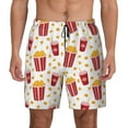 thumbnail image 1 of Kdxio Popcorn Print Men's Swim Trunks with Compression Liner 7 Inch Inseam Quick Dry Swim Shorts, 1 of 7