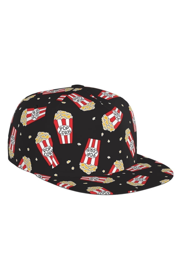Popcorn Print Snapback Hat for Men Women,Adjustable Baseball Cap