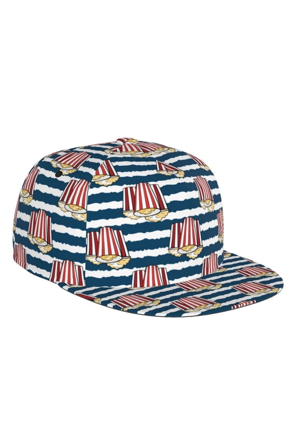 Popcorn Print Snapback Hat for Men Women,Adjustable Baseball Cap
