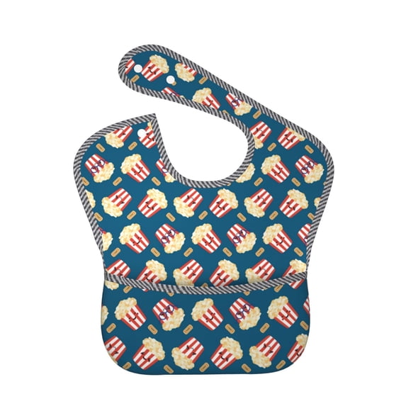Kdxio Popcorn With Glasses Bibs For Babies, Baby Bibs for Eating, Toddler Bibs, Waterproof Bibs, Feeding Bibs, for Toddlers, Boys, Girls