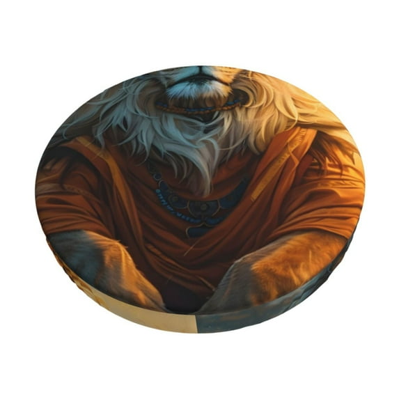 Kdxio Prairie Meditating Lion Print Stool Covers Round,Stretch Round Bar Stool Covers Washable Bar Stool Cushion Slipcover for 12-15 Inch Chair