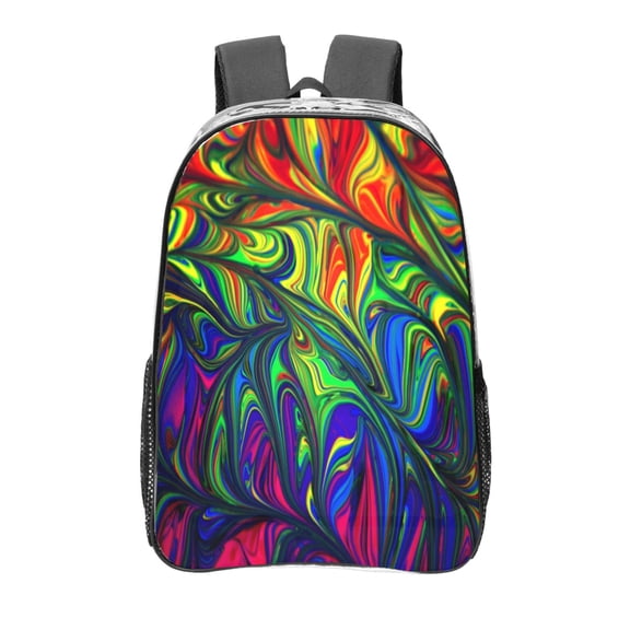 Kdxio Pride Rainbow Clear Backpack, Transparent Bookbag for School for Women Men, Capacity Clear Bag for College, Travel