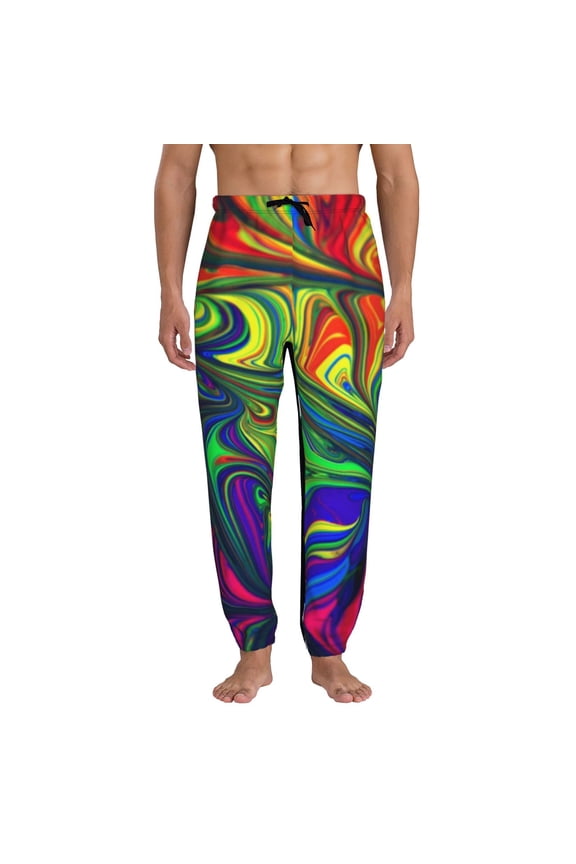 Pride Rainbow Pattern Joggers,Sweatpants for Men with Pockets-X-Large